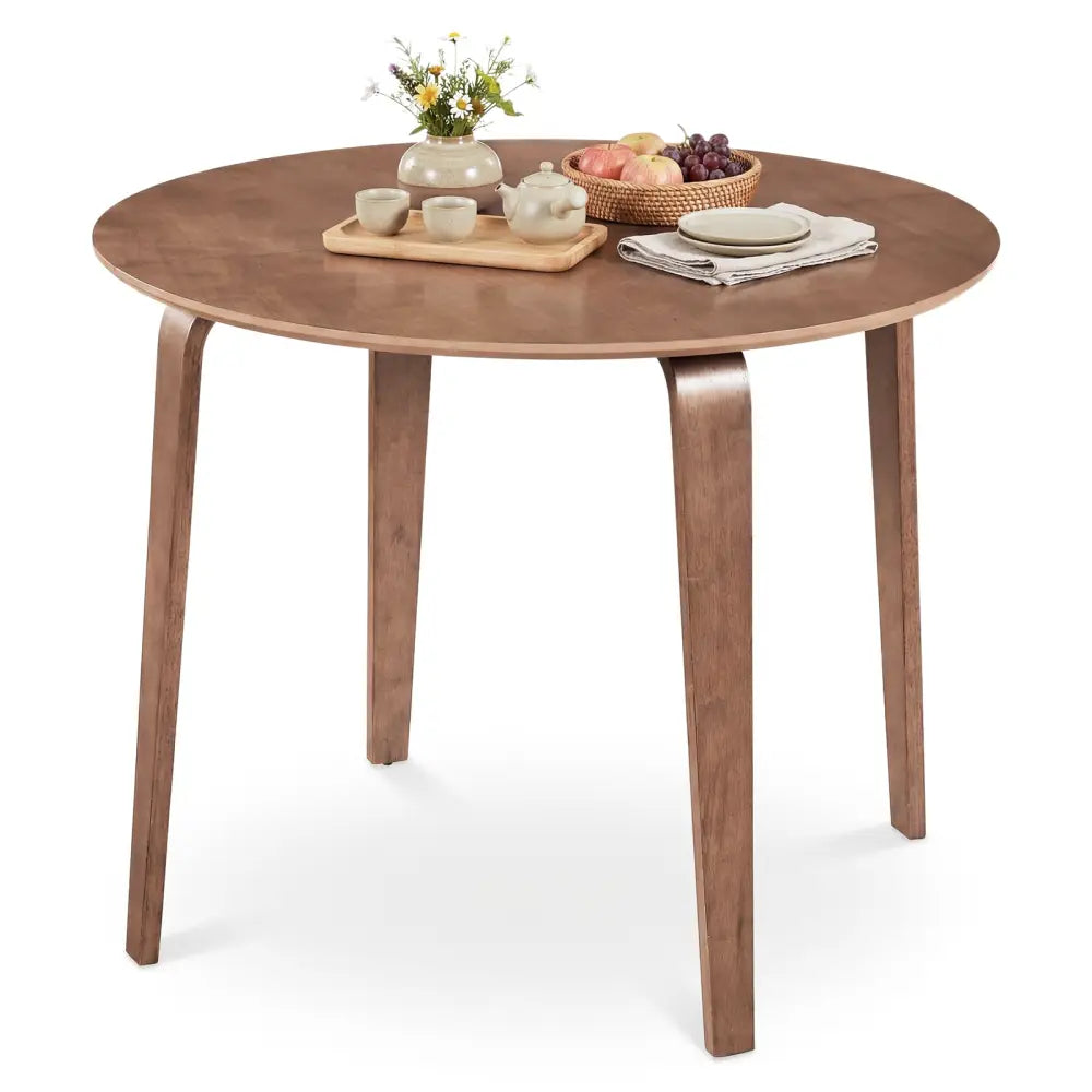 37.5’’ Round Dining Table with Rubber Wood Legs for Small Space-Walnut - Walnut - Dining Tables