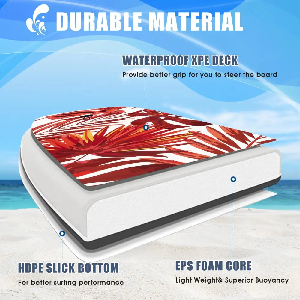 37 Inch Lightweight Surfboard With Fin EPS Core for Kids and Adults-M - Red - Surfing