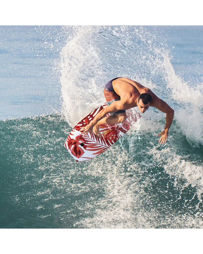 37 Inch Lightweight Surfboard With Fin EPS Core for Kids and Adults-M - Red - Surfing