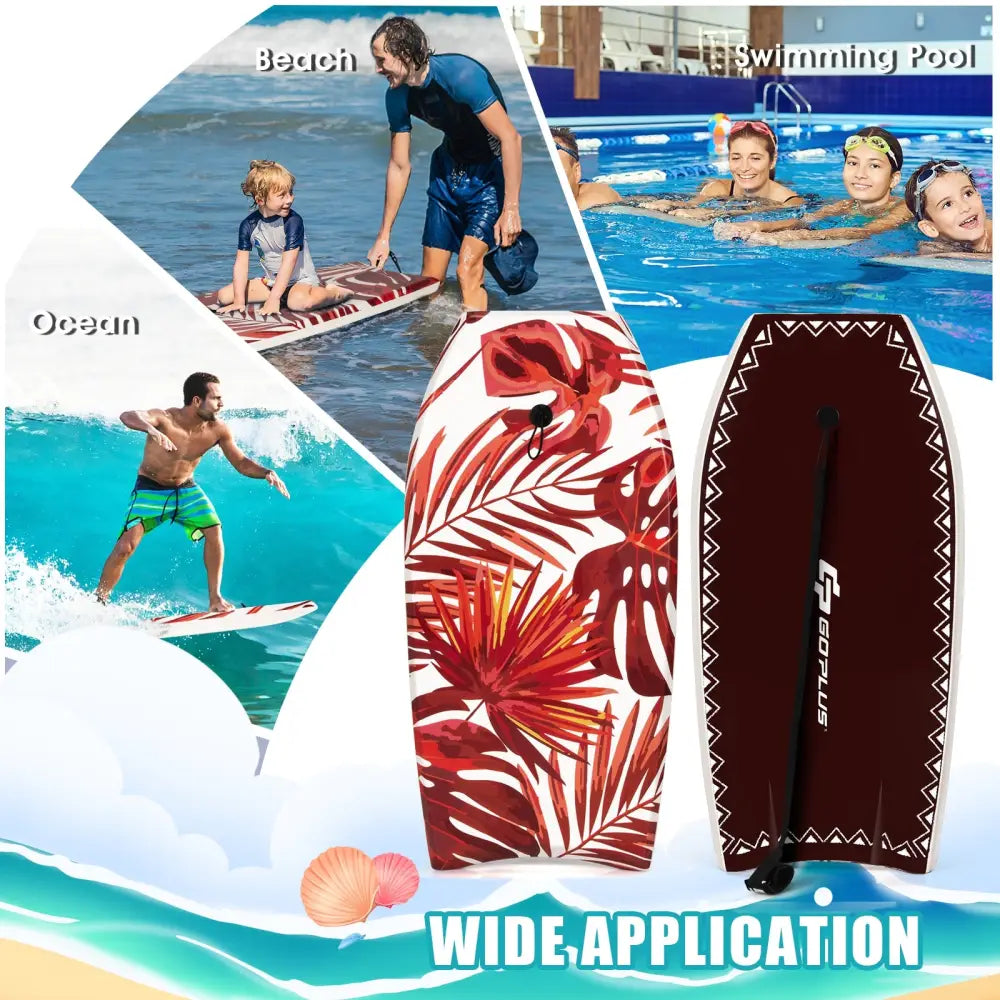 37 Inch Lightweight Surfboard With Fin EPS Core for Kids and Adults-M - Red - Surfing