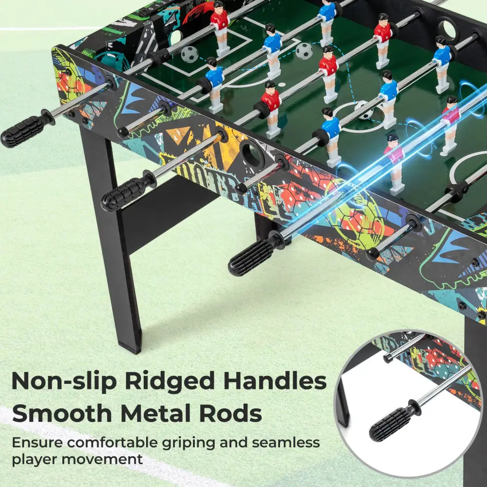 37 Inch Mini Foosball Table 2-in-1 Game Table with Detachable Legs for Tabletop-Black - Black - Game Room