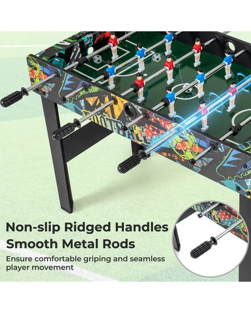 37 Inch Mini Foosball Table 2-in-1 Game Table with Detachable Legs for Tabletop-Black - Black - Game Room