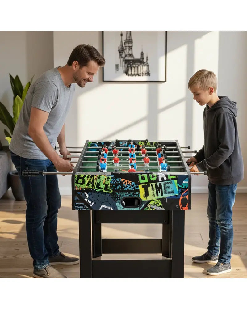 37 Inch Mini Foosball Table 2-in-1 Game Table with Detachable Legs for Tabletop-Black - Black - Game Room