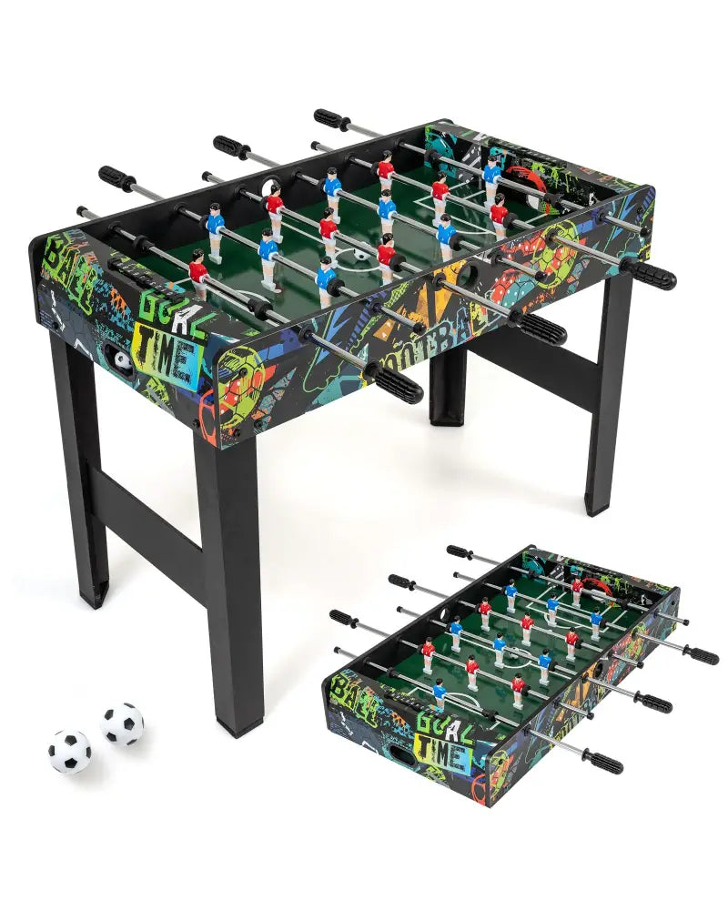 37 Inch Mini Foosball Table 2-in-1 Game Table with Detachable Legs for Tabletop-Black - Black - Game Room