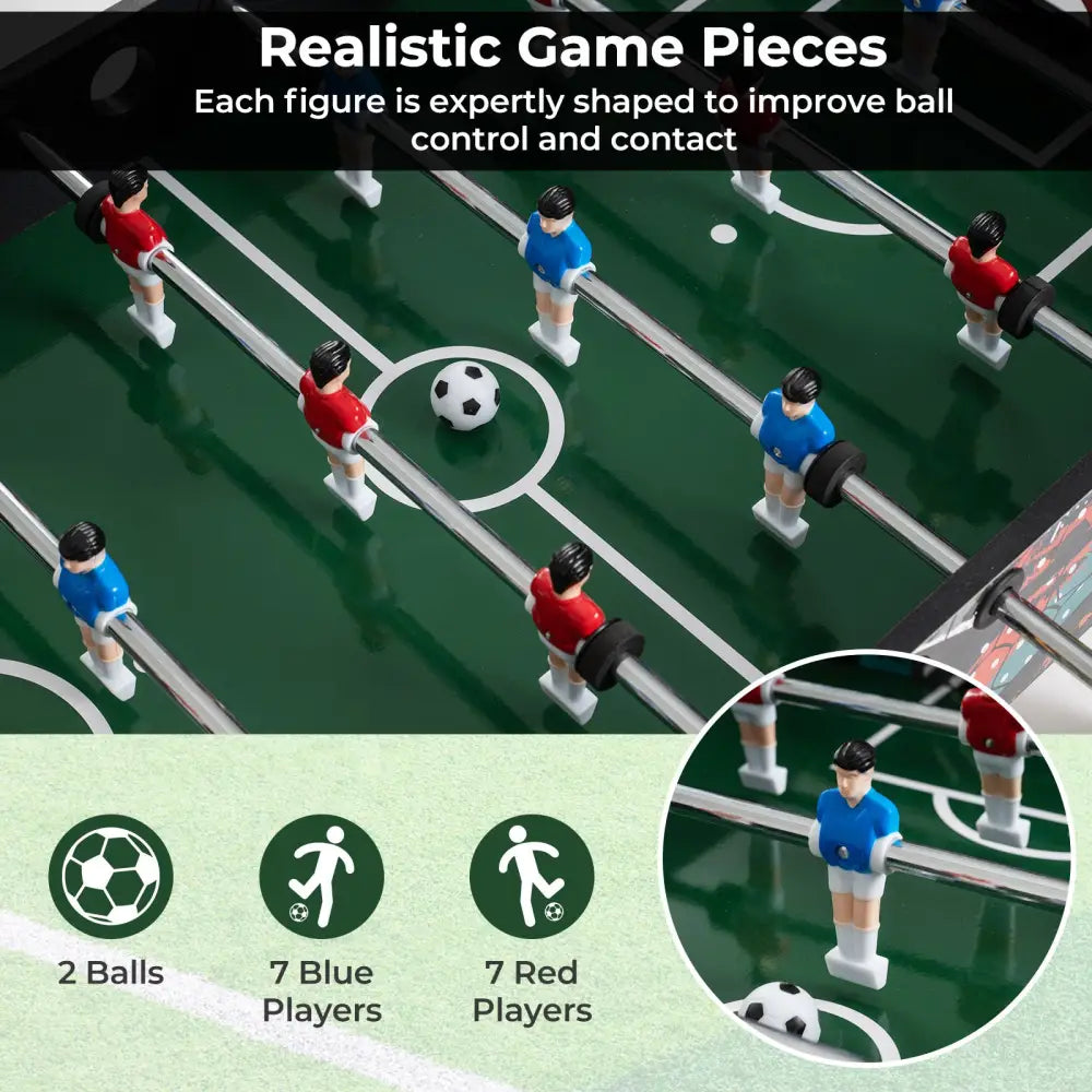 37 Inch Mini Foosball Table 2-in-1 Game Table with Detachable Legs for Tabletop-Black - Black - Game Room