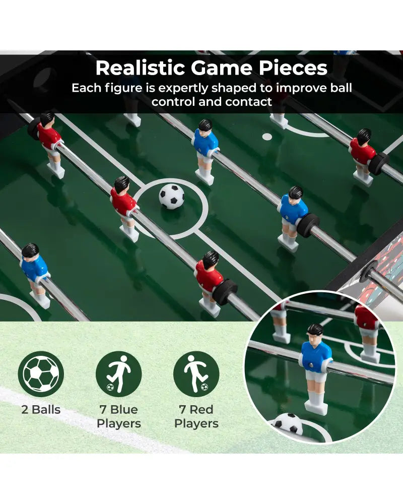 37 Inch Mini Foosball Table 2-in-1 Game Table with Detachable Legs for Tabletop-Black - Black - Game Room