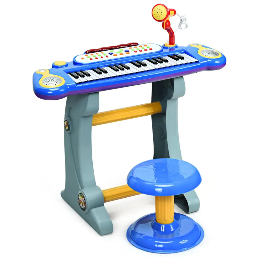 37 Key Electronic Keyboard Kids Toy Piano-Blue - Blue - Pianos & Keyboards