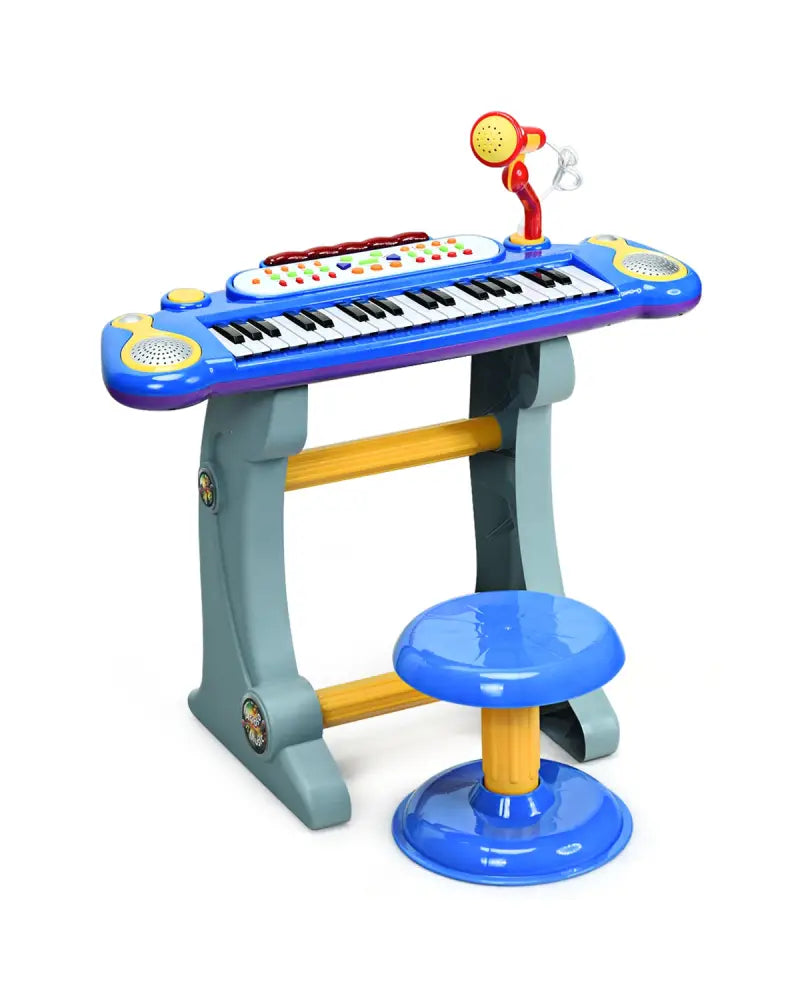 37 Key Electronic Keyboard Kids Toy Piano-Blue - Blue - Pianos & Keyboards