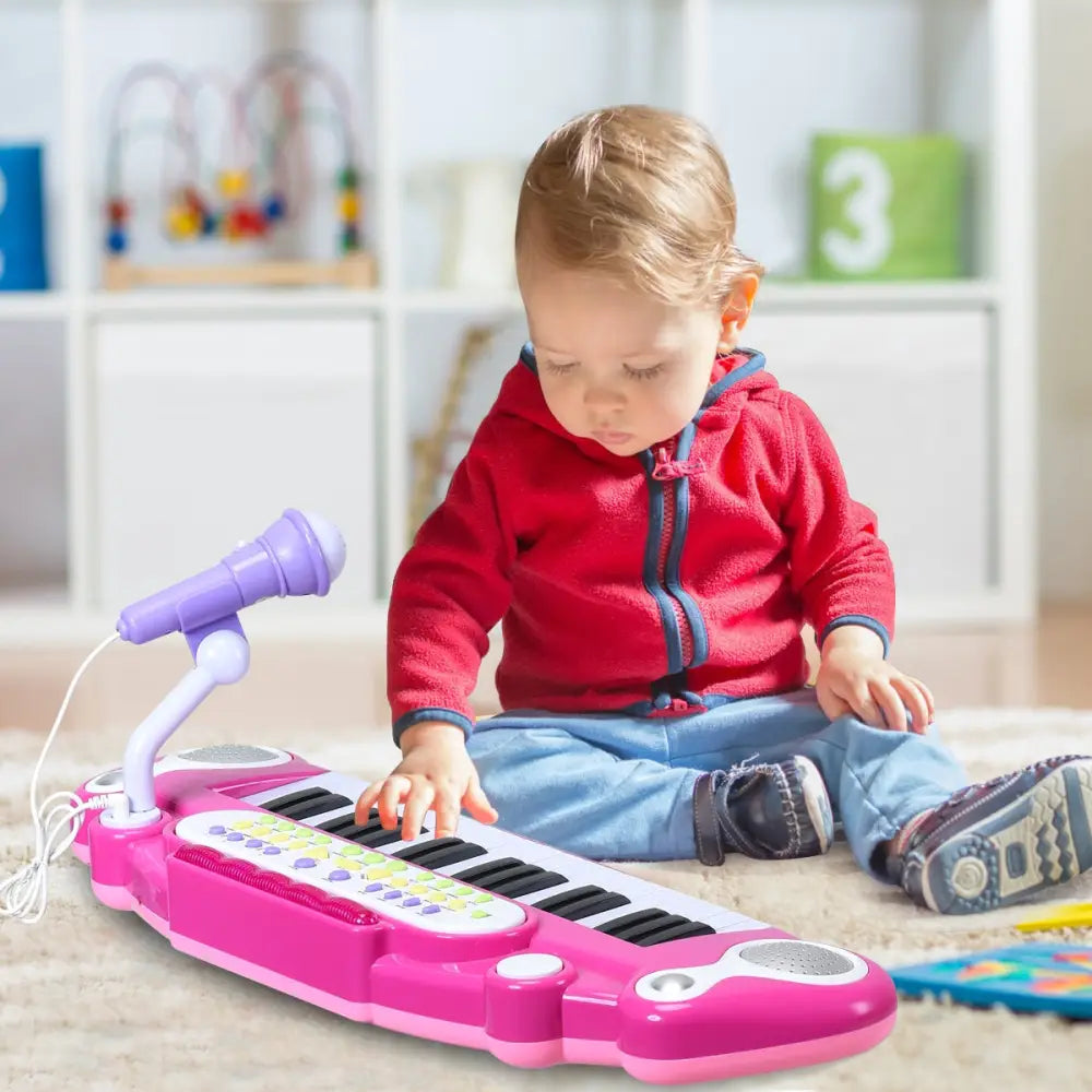 37 Key Electronic Keyboard Kids Toy Piano-Blue - Blue - Pianos & Keyboards