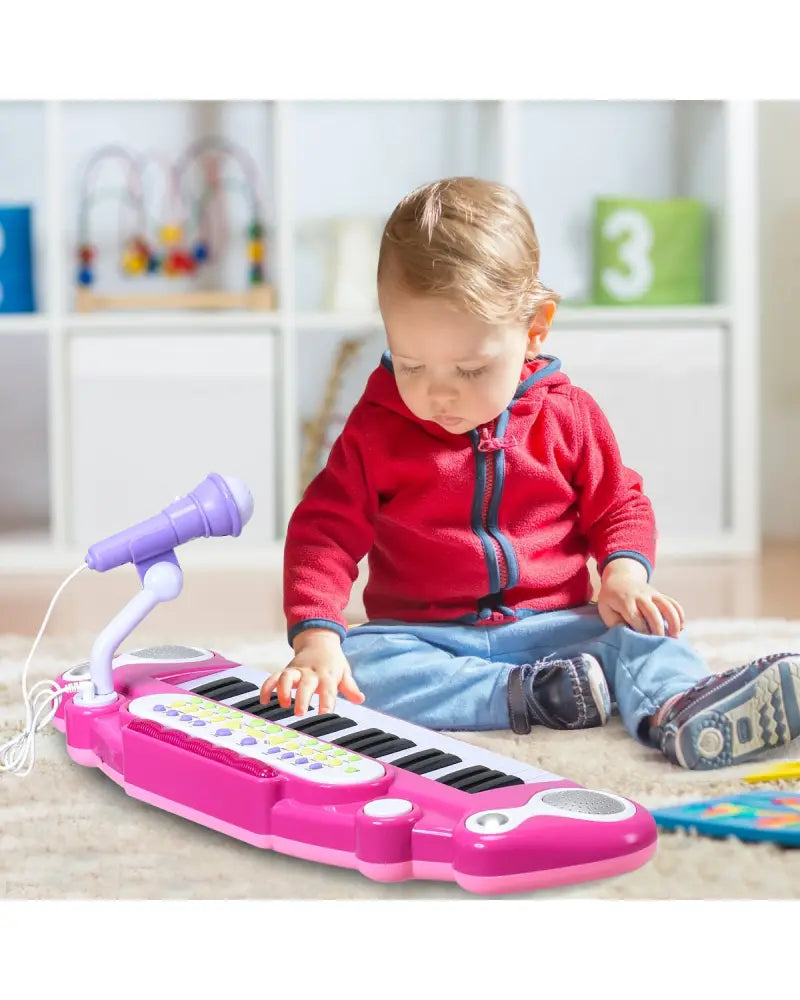 37 Key Electronic Keyboard Kids Toy Piano-Blue - Blue - Pianos & Keyboards