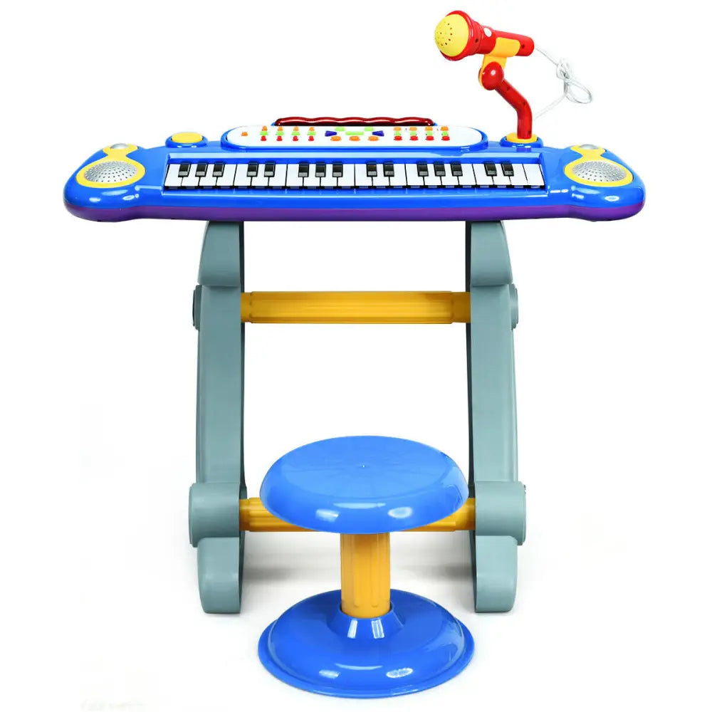 37 Key Electronic Keyboard Kids Toy Piano-Blue - Blue - Pianos & Keyboards