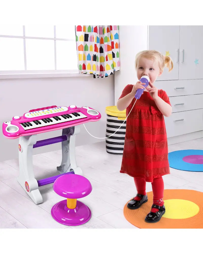 37 Key Electronic Keyboard Kids Toy Piano-Pink - Pink - Pianos & Keyboards
