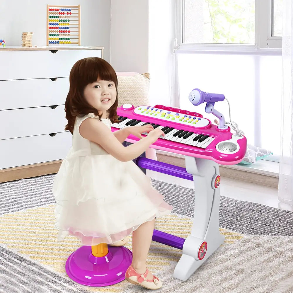 37 Key Electronic Keyboard Kids Toy Piano-Pink - Pink - Pianos & Keyboards