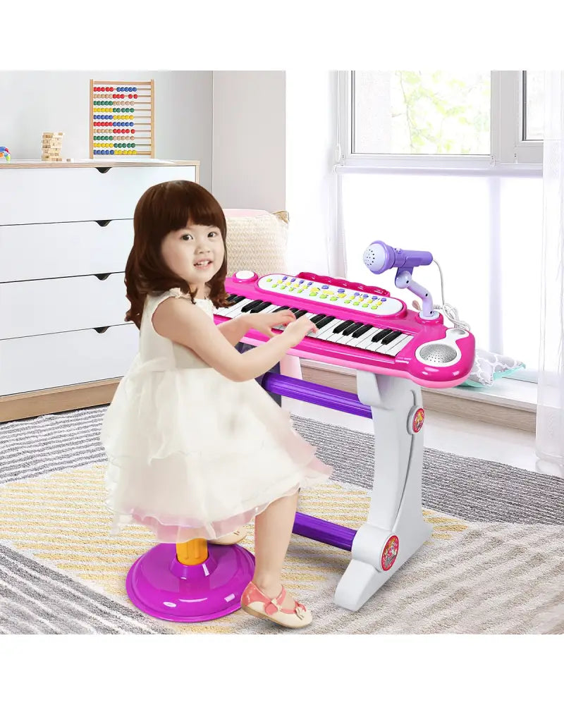 37 Key Electronic Keyboard Kids Toy Piano-Pink - Pink - Pianos & Keyboards