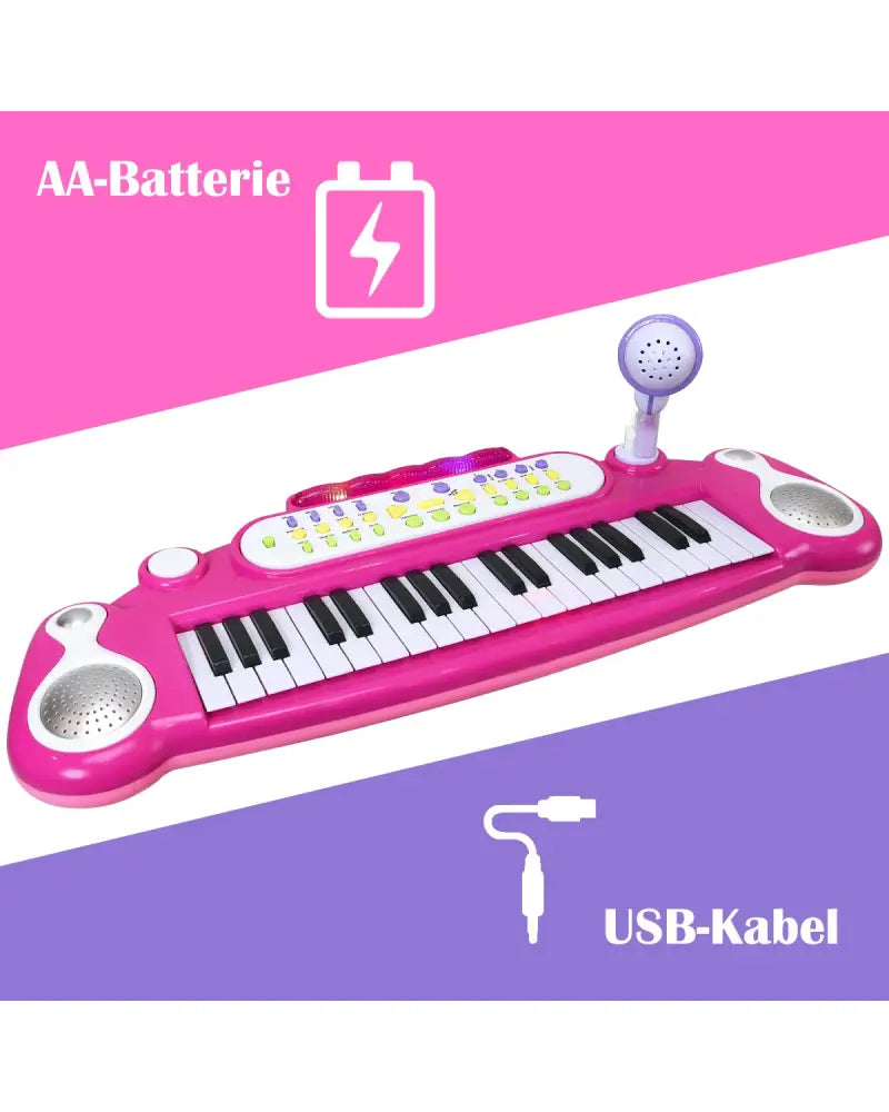 37 Key Electronic Keyboard Kids Toy Piano-Pink - Pink - Pianos & Keyboards