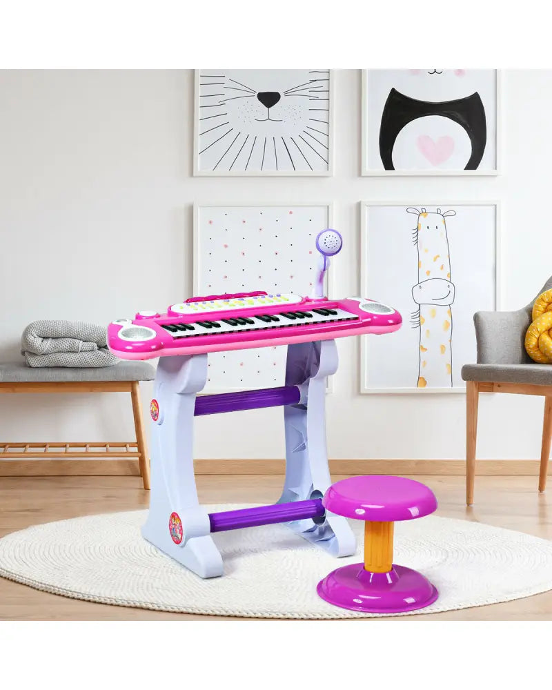 37 Key Electronic Keyboard Kids Toy Piano-Pink - Pink - Pianos & Keyboards