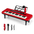37 Keys Kids Piano Keyboard Portable Musical Toy with Microphone and Music Stand-Red - Red - Pianos & Keyboards