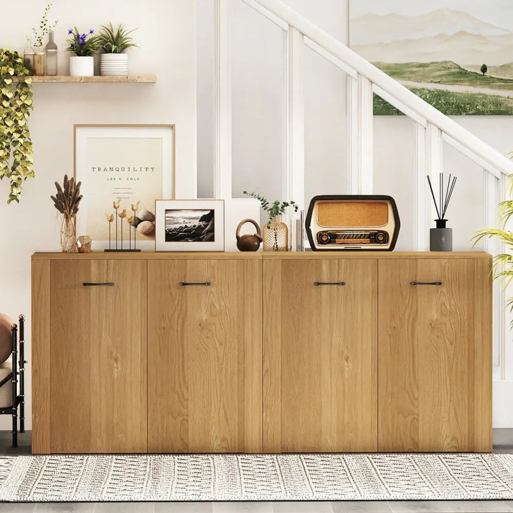38’’ Buffet Modern Sideboard Cabinet with Storage-Natural - Natural - Cabinets & Chests