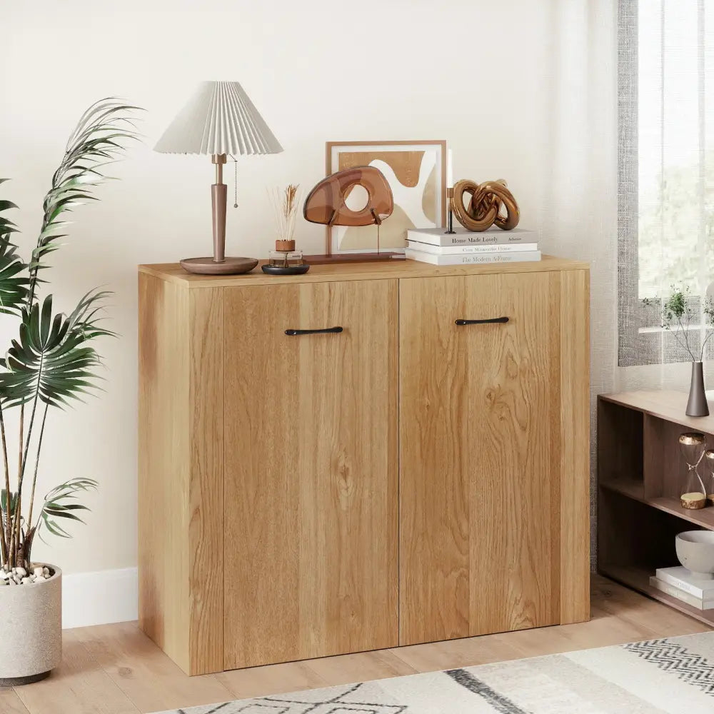38’’ Buffet Modern Sideboard Cabinet with Storage-Natural - Natural - Cabinets & Chests