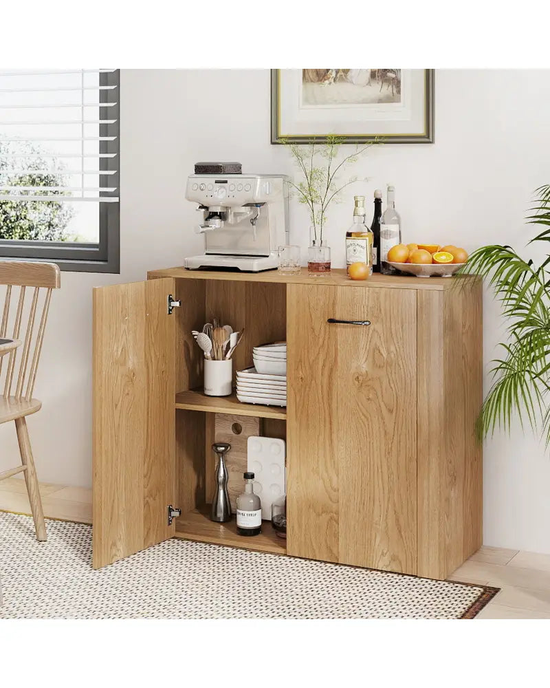 38’’ Buffet Modern Sideboard Cabinet with Storage-Natural - Natural - Cabinets & Chests