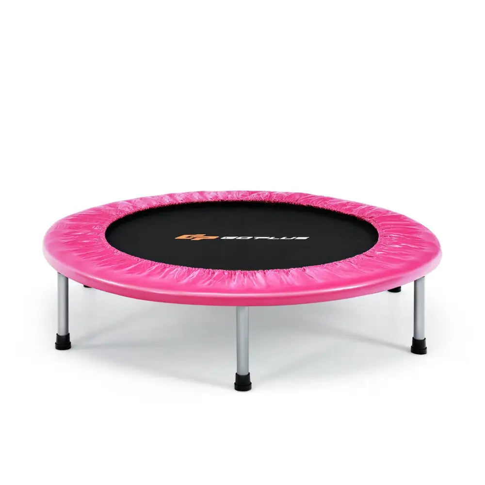38 Inch Mini Folding Trampoline Portable Leisure Fitness Backboard-Pink - Pink - Trampolines
