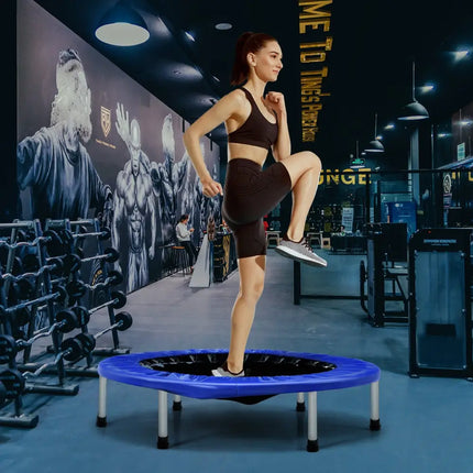 38 Inch Mini Folding Trampoline Portable Leisure Fitness Backboard-Blue - Blue - Trampolines