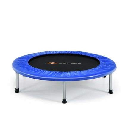 38 Inch Mini Folding Trampoline Portable Leisure Fitness Backboard-Blue - Blue - Trampolines