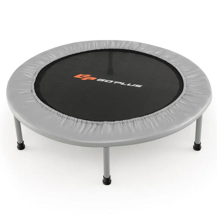 38 Inch Mini Folding Trampoline Portable Recreational Fitness Rebounder-Gray - Gray - Trampolines