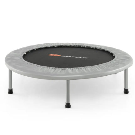 38 Inch Mini Folding Trampoline Portable Recreational Fitness Rebounder-Gray - Gray - Trampolines