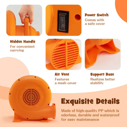 380W Air Blower for Inflatables with 25 feet Wire and GFCI Plug-380W - Orange - Air Blowers