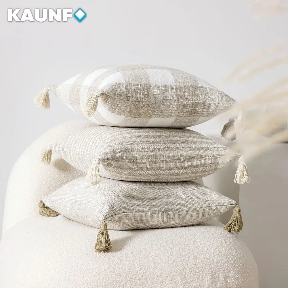Tassel Cushion Cover – Linen Decorative Pillowcase