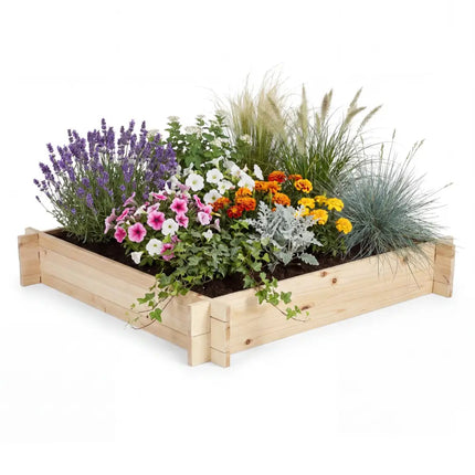 39.5’’ x 39.5’’ Square Wooden Raised Garden Bed-Natural - Natural - Raised Garden Beds