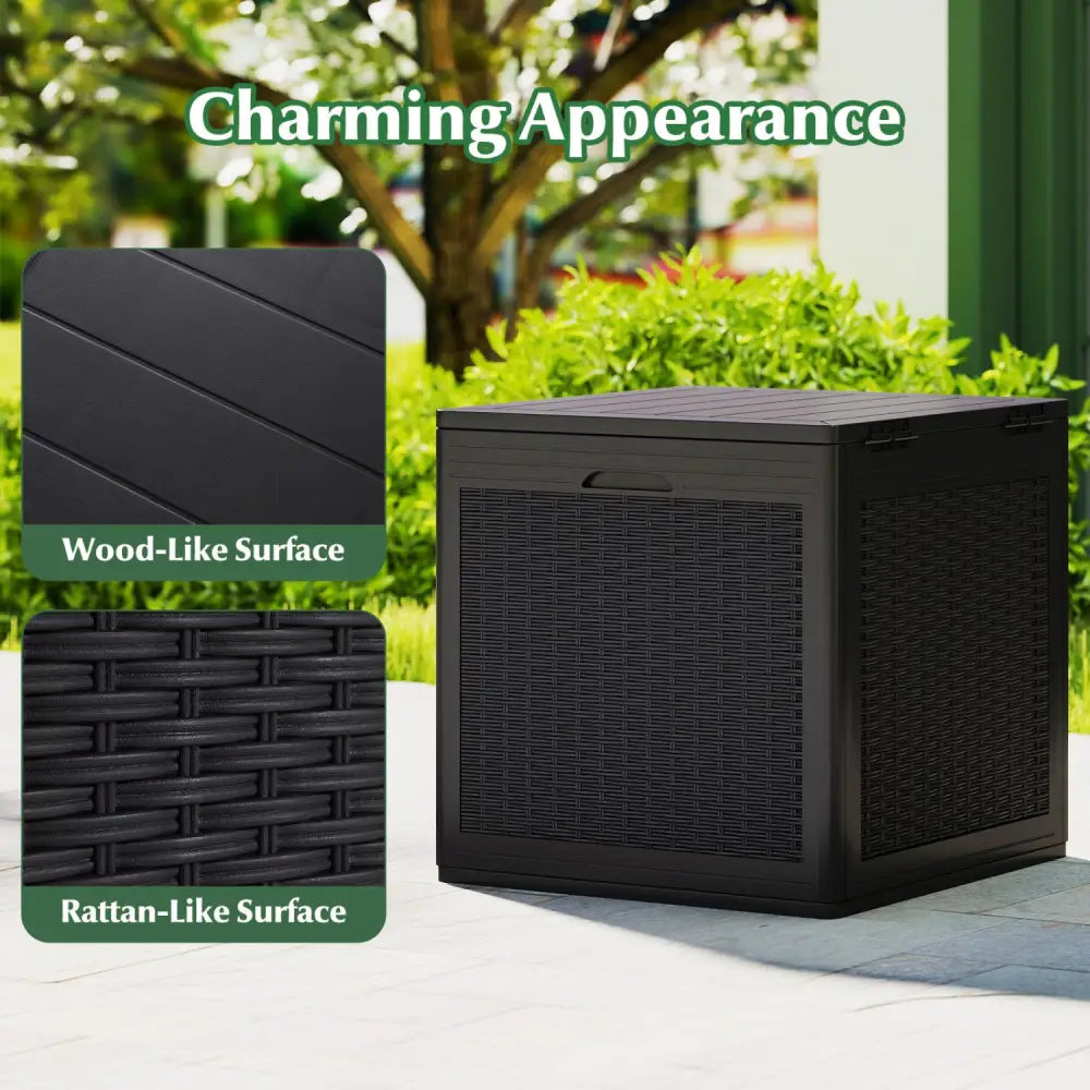 39 Gallon Deck Box with Lockable Lid Package Delivery Box for Patio Furniture Cushions-Brown - Brown - Sheds & Outdoor