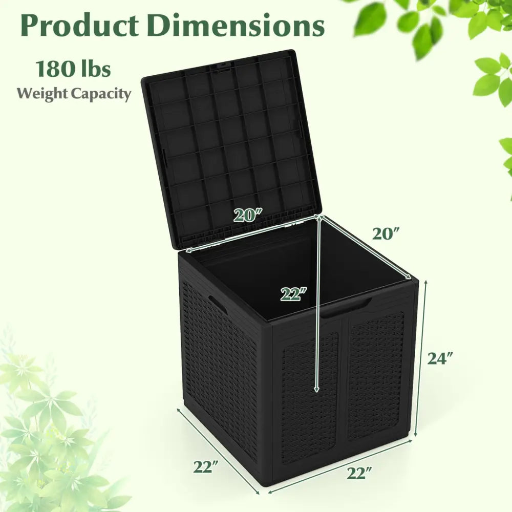 39 Gallon Deck Box with Lockable Lid Package Delivery Box for Patio Furniture Cushions-Black - Black - Sheds & Outdoor