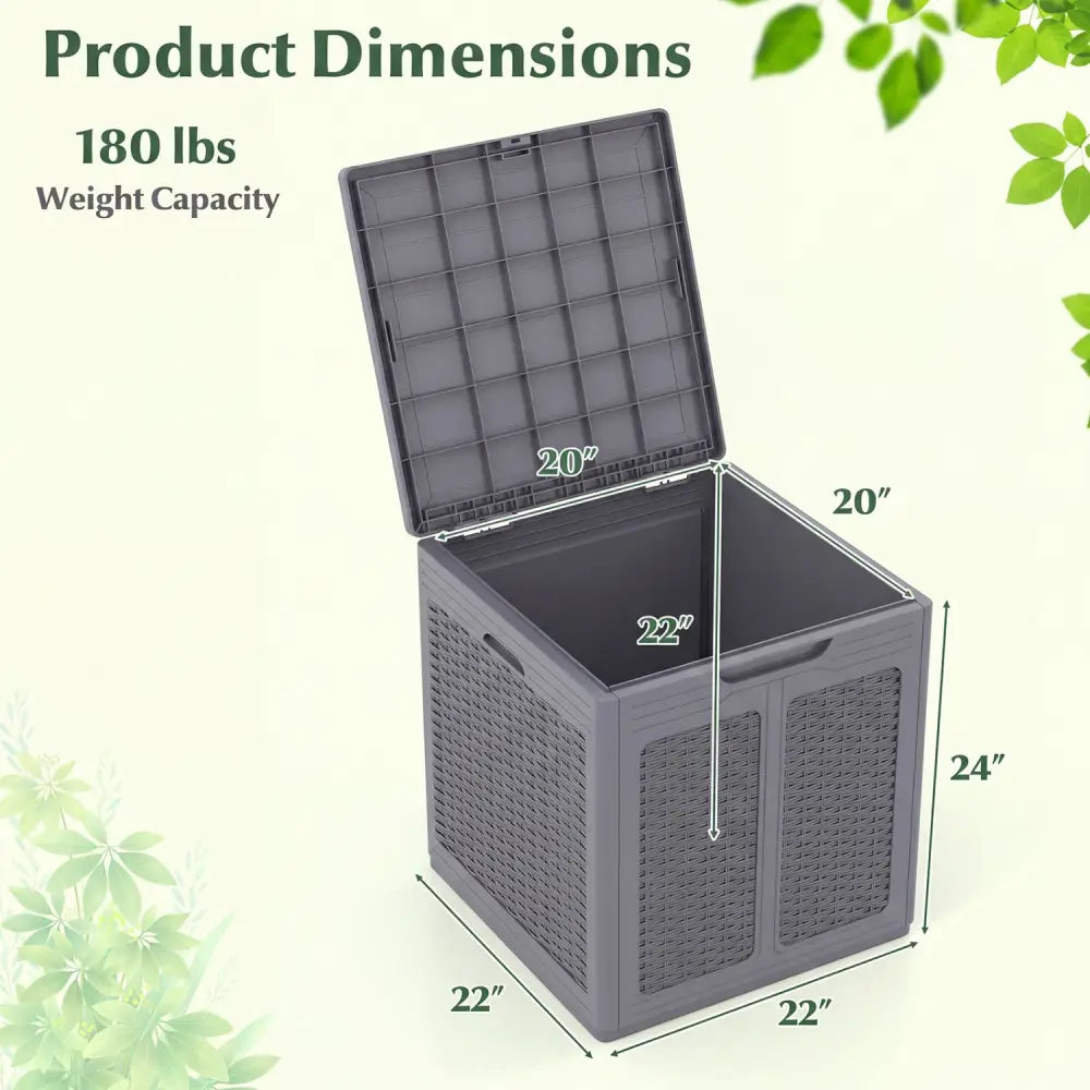39 Gallon Deck Box with Lockable Lid Package Delivery Box for Patio Furniture Cushions-Gray - Gray - Sheds & Outdoor