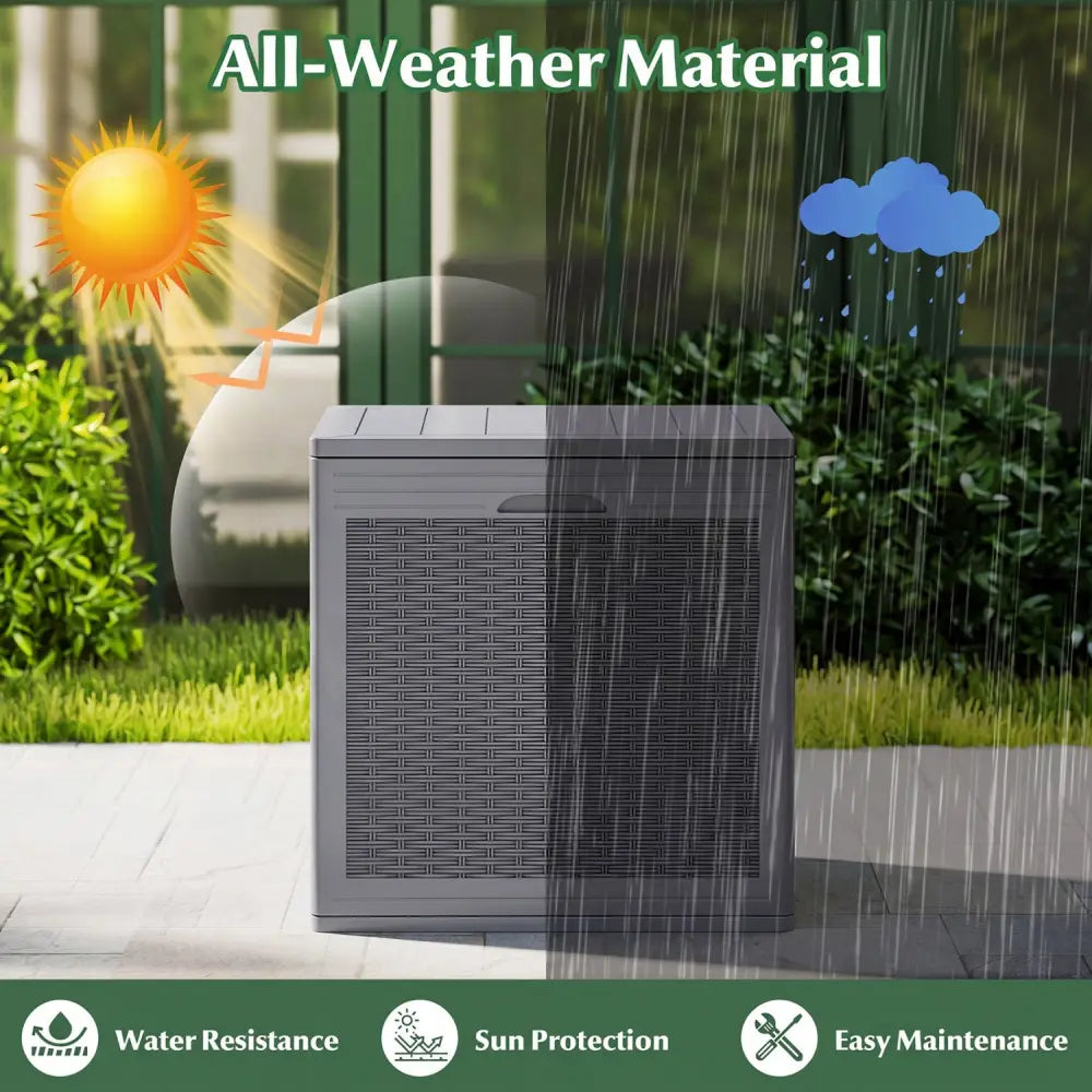 39 Gallon Deck Box with Lockable Lid Package Delivery Box for Patio Furniture Cushions-Gray - Gray - Sheds & Outdoor