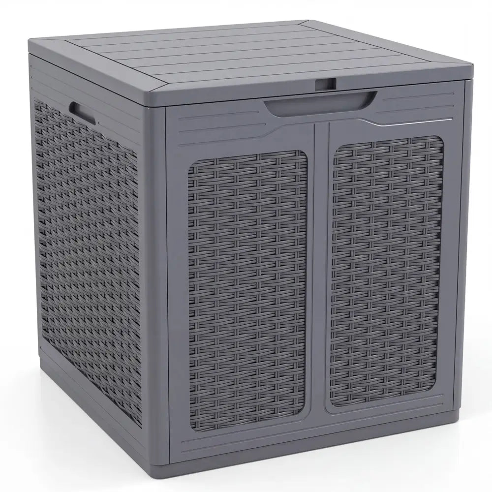 39 Gallon Deck Box with Lockable Lid Package Delivery Box for Patio Furniture Cushions-Gray - Gray - Sheds & Outdoor