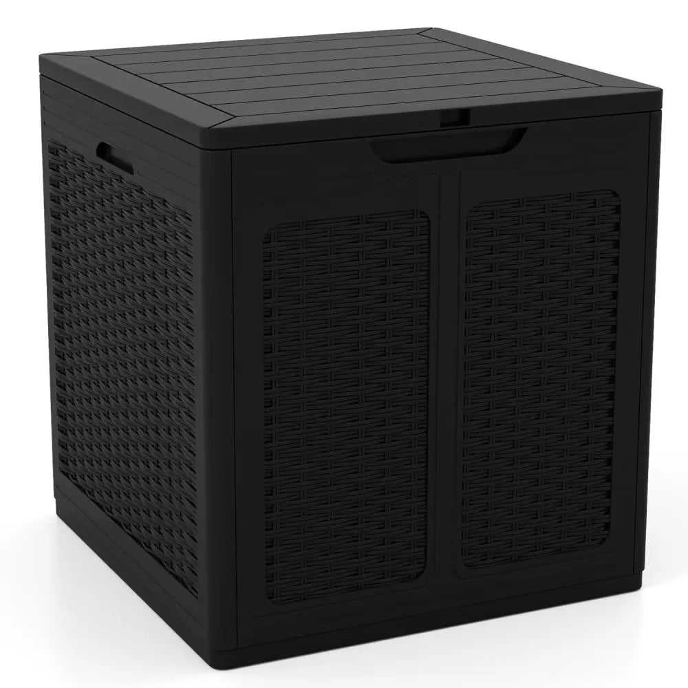 39 Gallon Deck Box with Lockable Lid Package Delivery Box for Patio Furniture Cushions-Black - Black - Sheds & Outdoor