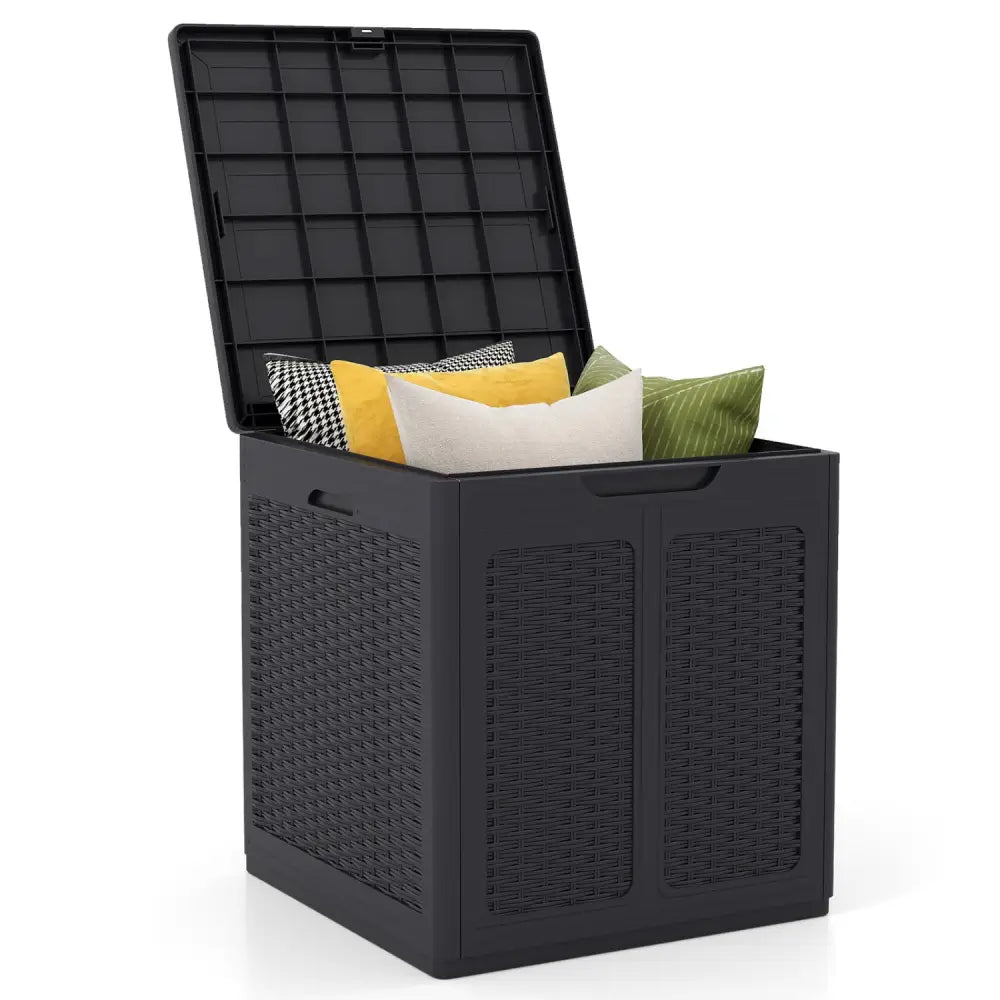 39 Gallon Deck Box with Lockable Lid Package Delivery Box for Patio Furniture Cushions-Brown - Brown - Sheds & Outdoor