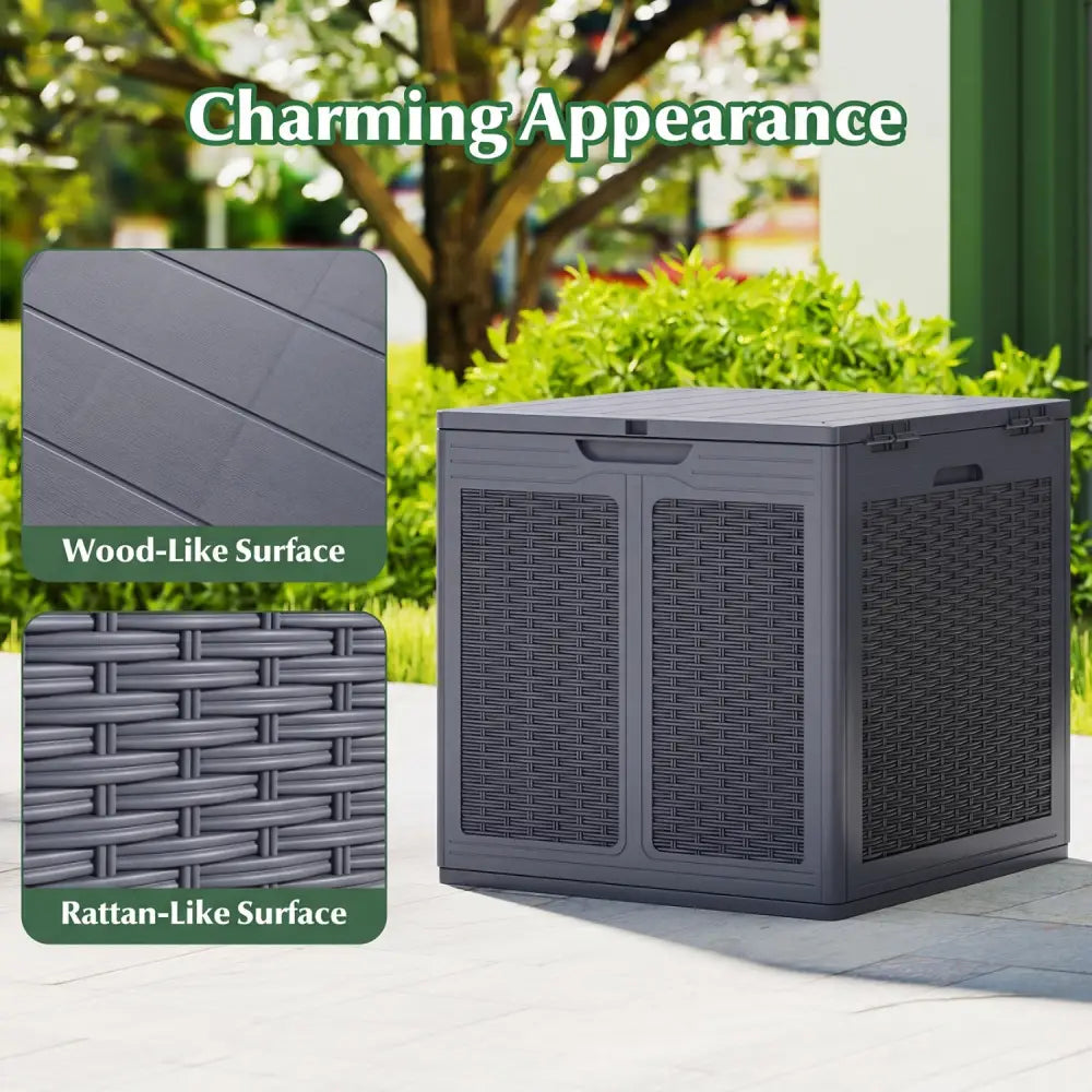 39 Gallon Deck Box with Lockable Lid Package Delivery Box for Patio Furniture Cushions-Gray - Gray - Sheds & Outdoor