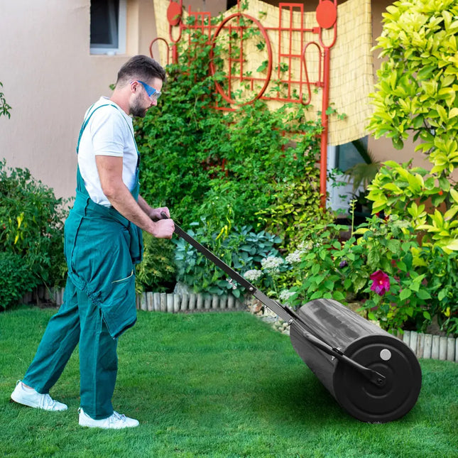 39 Inch Wide Push/Tow Lawn Roller-Black - Black - Lawn Care Tools