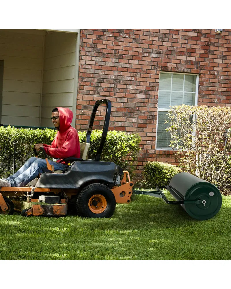 39 Inch Wide Push/Tow Lawn Roller-Green - Green - Lawn Care Tools