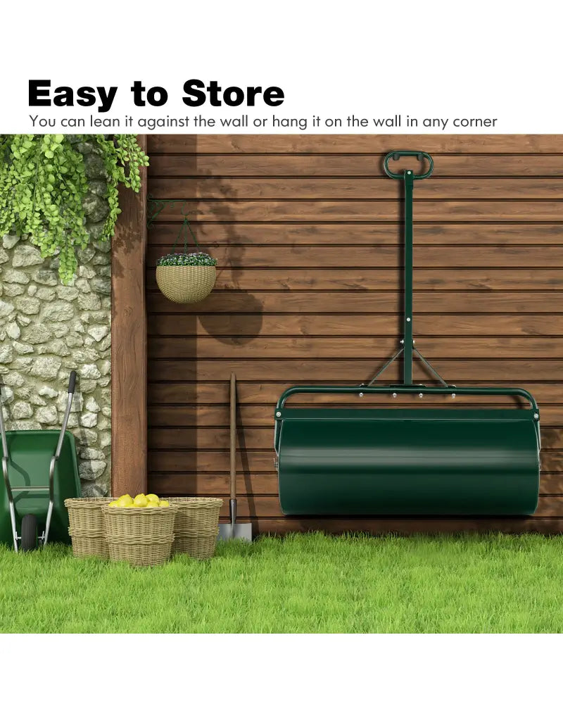 39 Inch Wide Push/Tow Lawn Roller-Green - Green - Lawn Care Tools