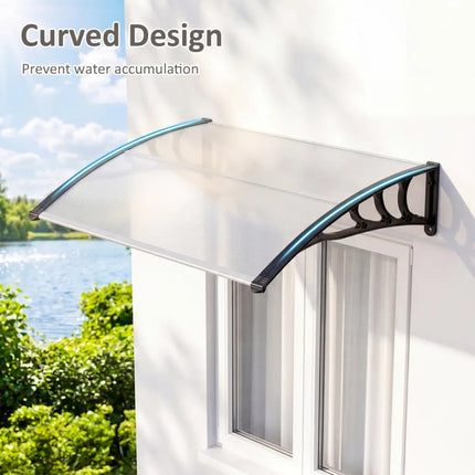 39 x 30 Inch Outdoor Front Door Window Awning Door Canopy Exterior-Black - Black - Outdoor Shades