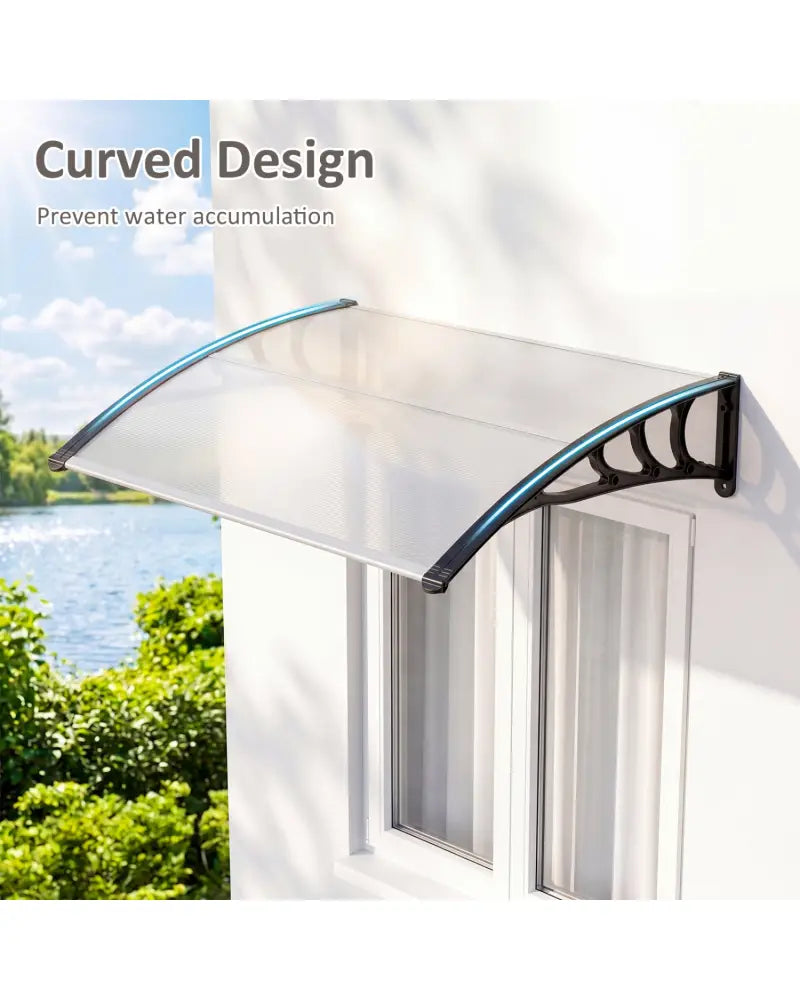 39 x 30 Inch Outdoor Front Door Window Awning Door Canopy Exterior-Black - Black - Outdoor Shades