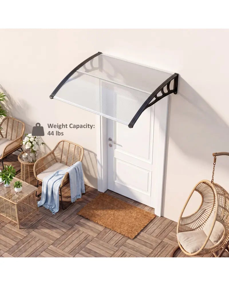 39 x 30 Inch Outdoor Front Door Window Awning Door Canopy Exterior-Black - Black - Outdoor Shades