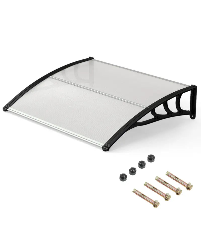 39 x 30 Inch Outdoor Front Door Window Awning Door Canopy Exterior-Black - Black - Outdoor Shades