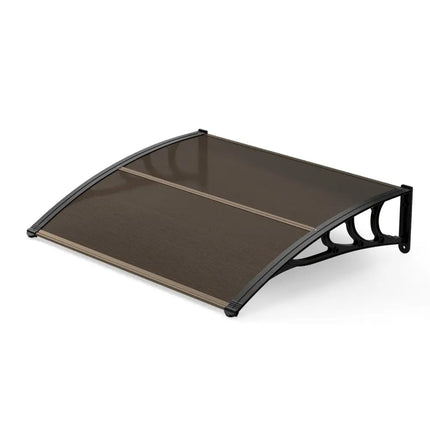 39 x 30 Inch Outdoor Front Door Window Awning Door Canopy Exterior-Brown - Brown - Outdoor Shades