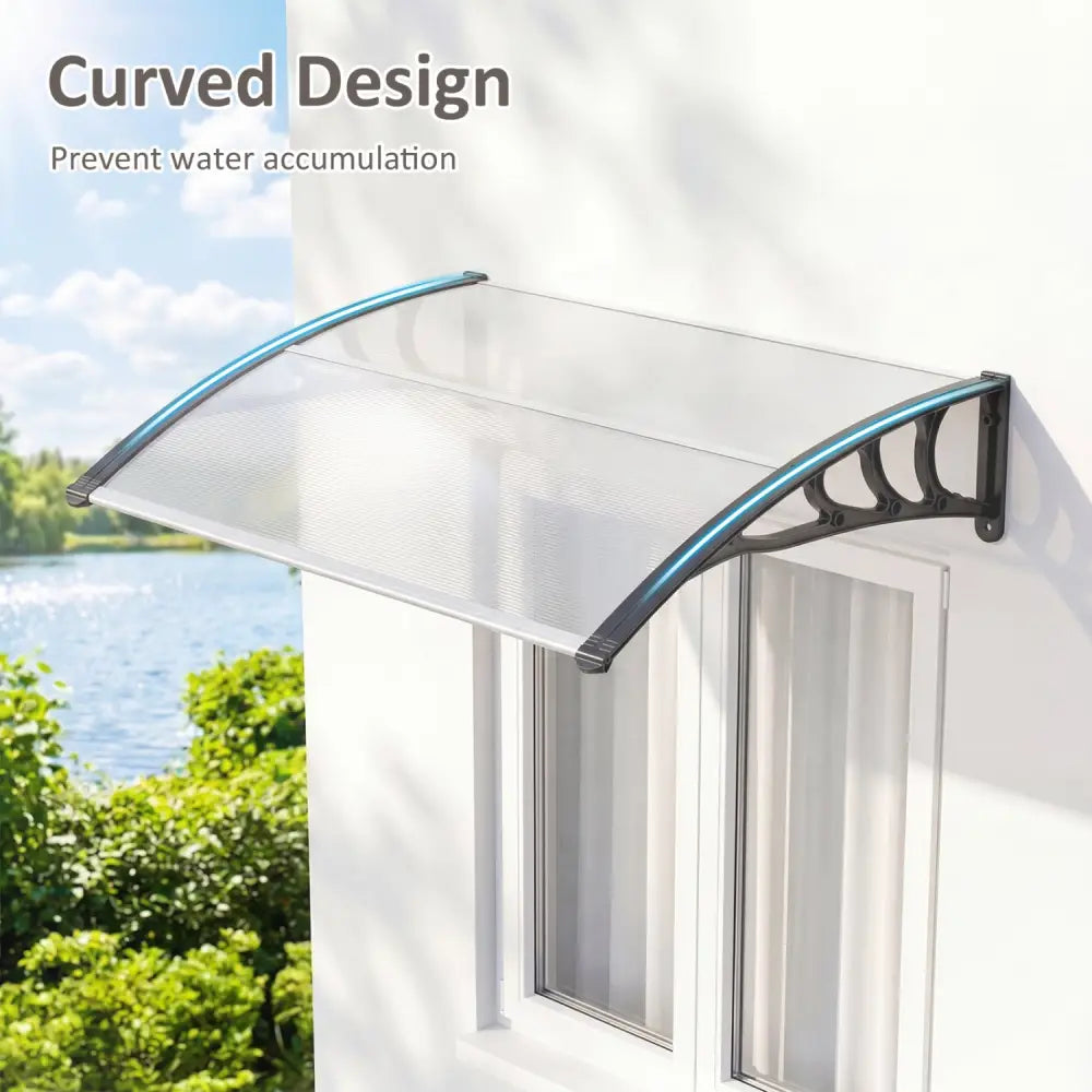 39 x 30 Inch Outdoor Front Door Window Awning Door Canopy Exterior-Gray - Gray - Outdoor Shades