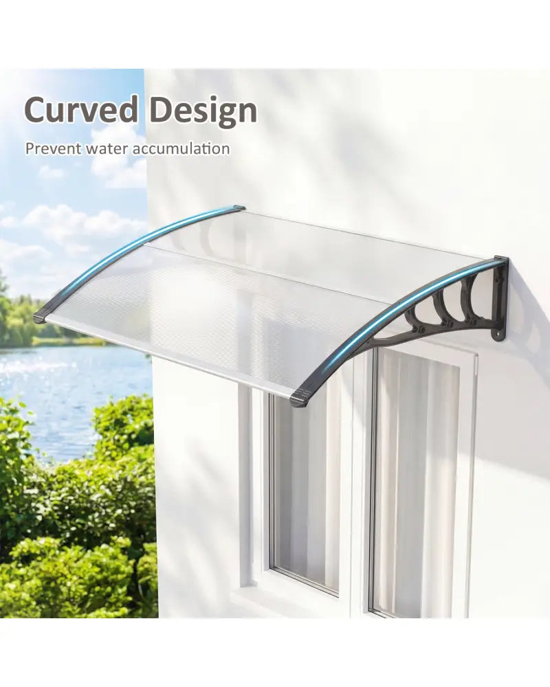 39 x 30 Inch Outdoor Front Door Window Awning Door Canopy Exterior-Gray - Gray - Outdoor Shades